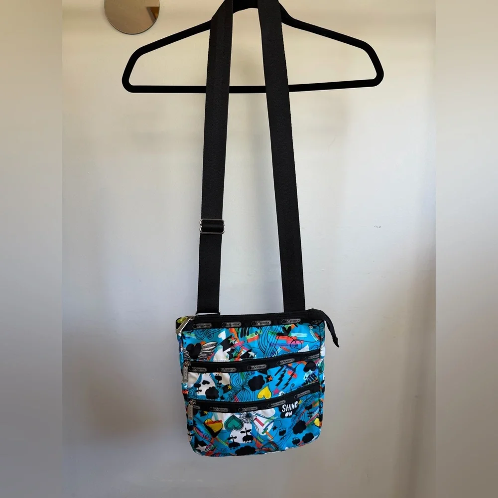 Lesportsac Turquoise Graphic Messenger Bag with Multicolor Accents - Picture 2 of 11